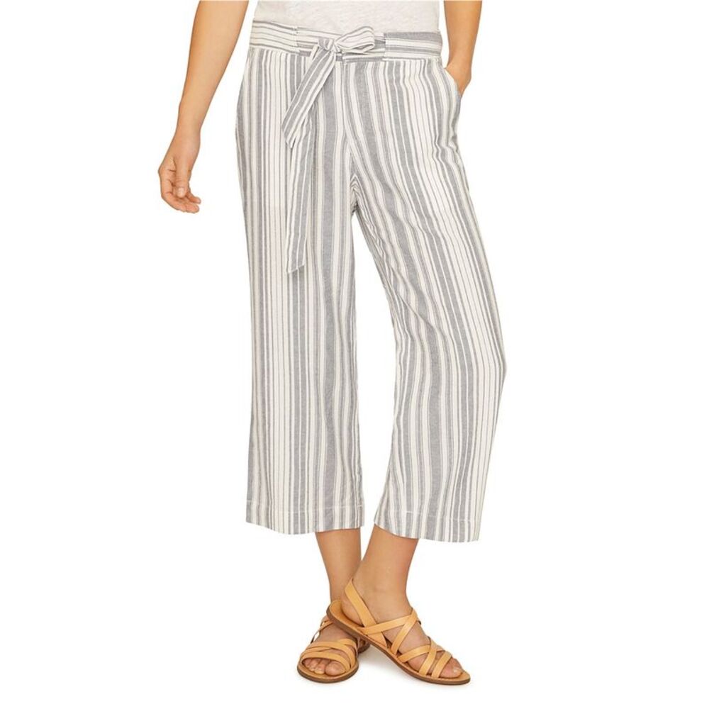 Sanctuary Clothing Womens Sasha Stripe Tapered Cropped Capri Casual Pants, Gr...